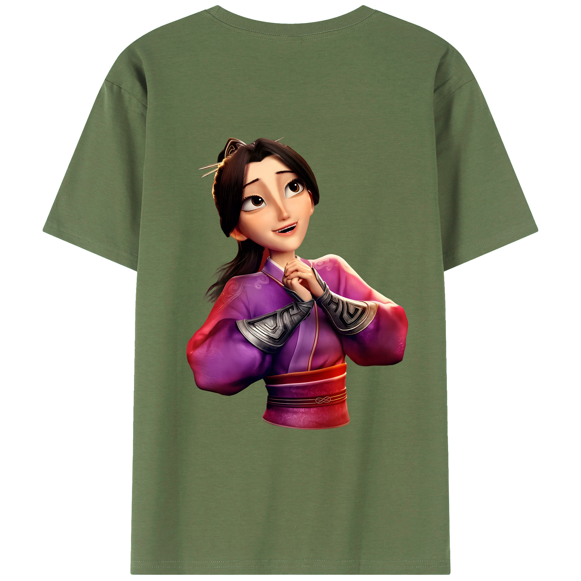 （画像用） Ne Zha 2 ナタ 魔童の大暴れ 綿100％ メンズ半袖Tシャツ（バックプリント） 通気性